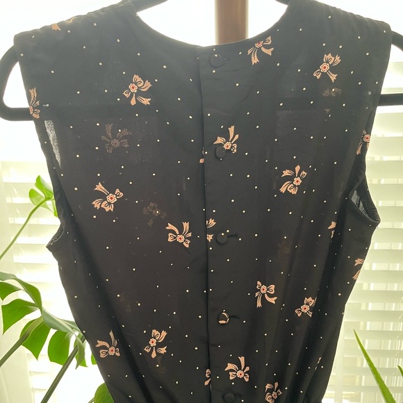 Vintage inspired Abbey  Road dress- black, bows, size small - Picture 4 of 8